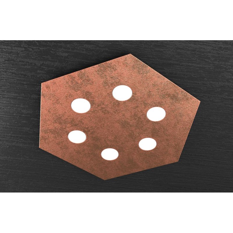 HEXAGON PLAFONIERA ESAGONALE 6 LUCI IN METALLO 8 FINITURE COLORE LAMPADINE GX53 Top Light Illuminazione - Cristalensi Shop Onlin