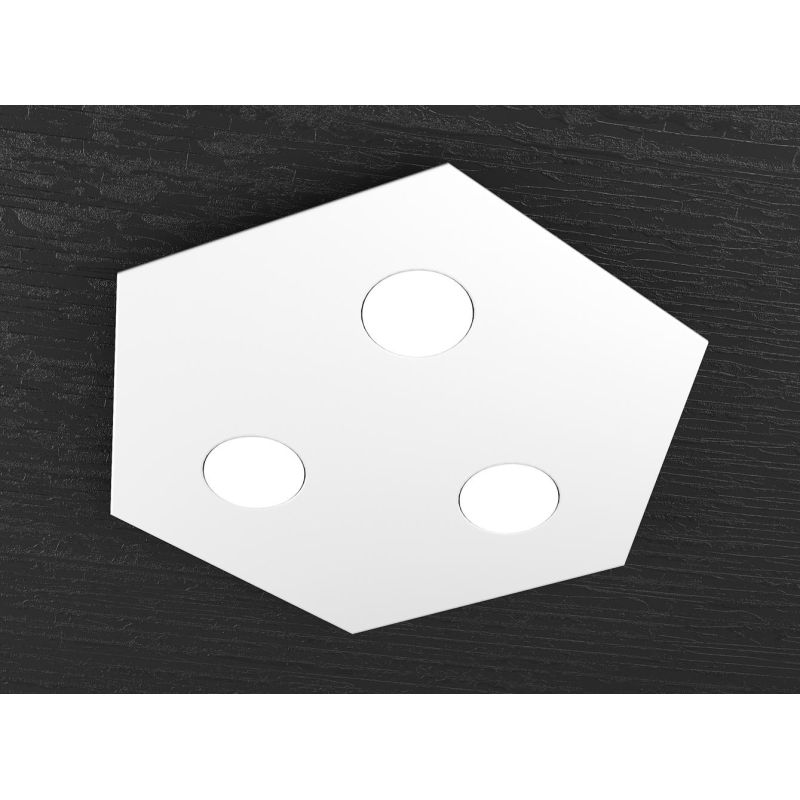 HEXAGON PLAFONIERA ESAGONALE 3 LUCI IN METALLO IN 8 FINITURE COLORE LAMPADINE ATTACCO GX53 Top Light Illuminazione - Cristalensi
