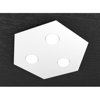 HEXAGON PLAFONIERA ESAGONALE 3 LUCI IN METALLO IN 8 FINITURE COLORE LAMPADINE ATTACCO GX53 Top Light Illuminazione - Cristalensi