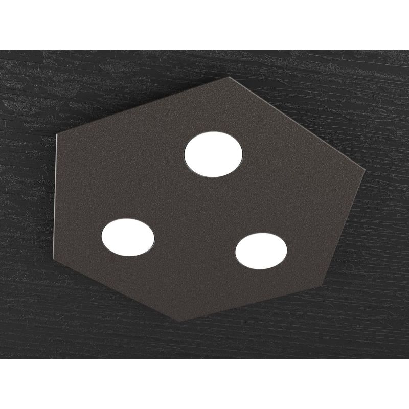 HEXAGON PLAFONIERA ESAGONALE 3 LUCI IN METALLO IN 8 FINITURE COLORE LAMPADINE ATTACCO GX53 Top Light Illuminazione - Cristalensi