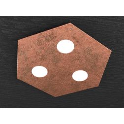 HEXAGON PLAFONIERA ESAGONALE 3 LUCI IN METALLO IN 8 FINITURE COLORE LAMPADINE ATTACCO GX53 Top Light Illuminazione - Cristalensi