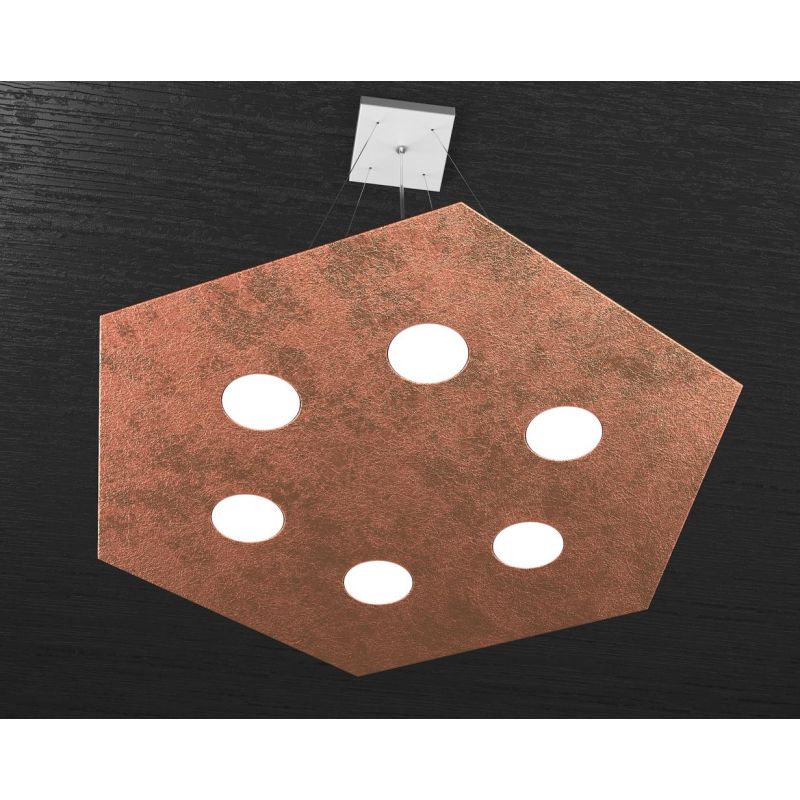 HEXAGON SOSPENSIONE ESAGONALE 7 LUCI IN METALLO IN 8 FINITURE COLORE LAMPADINE ATTACCO GX53 Top Light Illuminazione - Cristalens