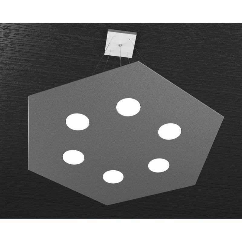 HEXAGON SOSPENSIONE ESAGONALE 7 LUCI IN METALLO IN 8 FINITURE COLORE LAMPADINE ATTACCO GX53 Top Light Illuminazione - Cristalens