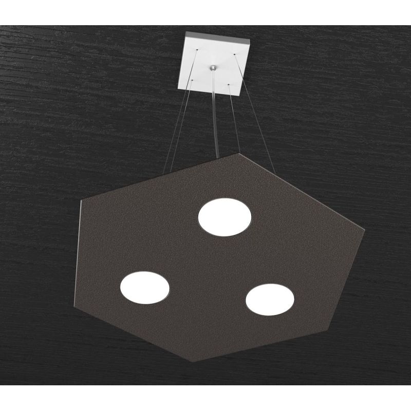 HEXAGON SOSPENSIONE ESAGONALE 4 LUCI IN METALLO IN 8 FINITURE COLORE LAMPADINE ATTACCO GX53 Top Light Illuminazione - Cristalens