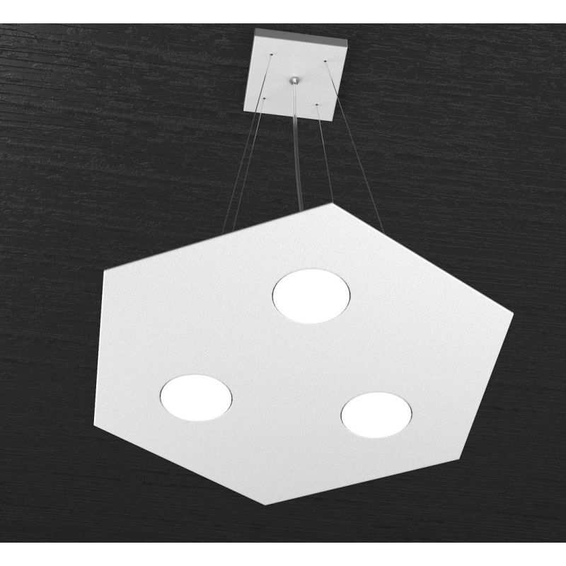 HEXAGON SOSPENSIONE ESAGONALE 4 LUCI IN METALLO IN 8 FINITURE COLORE LAMPADINE ATTACCO GX53 Top Light Illuminazione - Cristalens