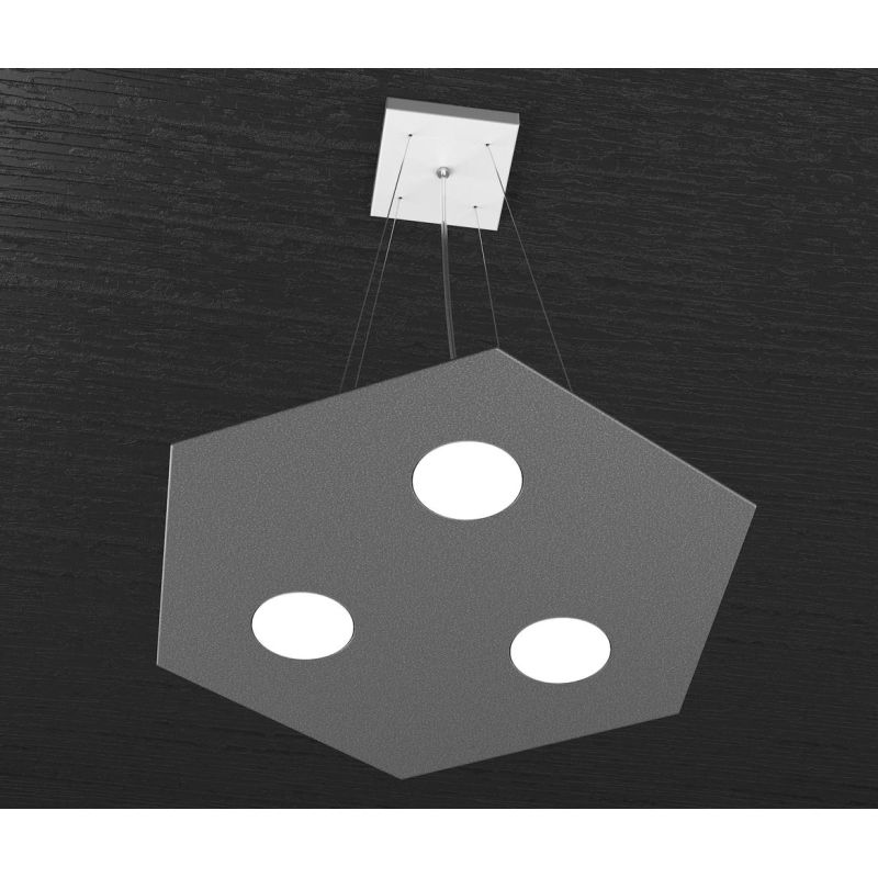 HEXAGON SOSPENSIONE ESAGONALE 4 LUCI IN METALLO IN 8 FINITURE COLORE LAMPADINE ATTACCO GX53 Top Light Illuminazione - Cristalens
