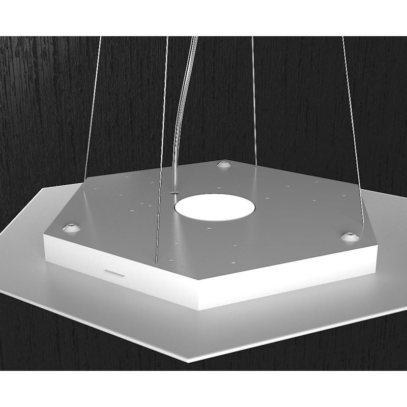 HEXAGON SOSPENSIONE ESAGONALE 4 LUCI IN METALLO IN 8 FINITURE COLORE LAMPADINE ATTACCO GX53 Top Light Illuminazione - Cristalens