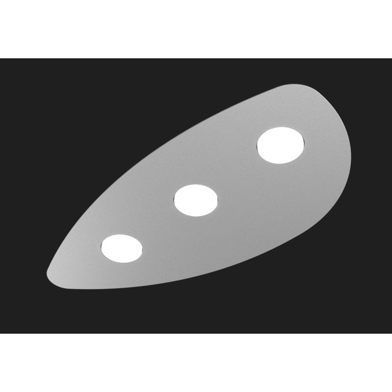 SHAPE PLAFONIERA MODERNA BIANCA GRIGIA O SABBIA CON 3 LUCI IN METALLO CON LAMPADINE GX53 Top Light Illuminazione - Cristalensi S