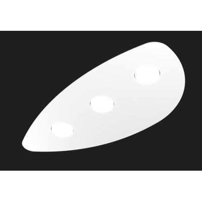 SHAPE PLAFONIERA MODERNA BIANCA GRIGIA O SABBIA CON 3 LUCI IN METALLO CON LAMPADINE GX53 Top Light Illuminazione - Cristalensi S
