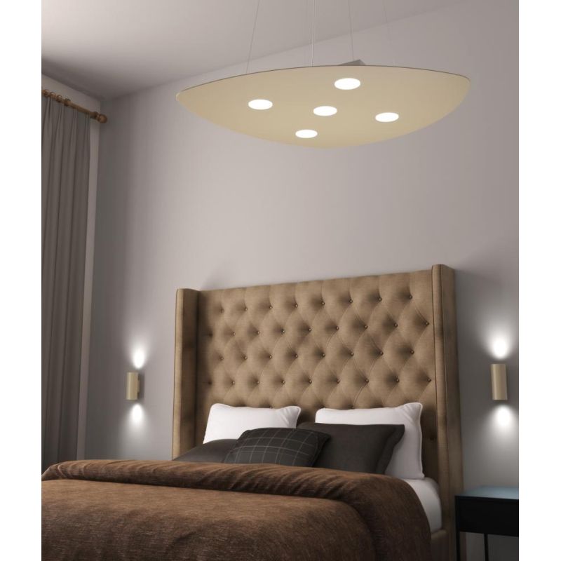SHAPE SOSPENSIONE 5e2 LUCI IN METALLO BIANCO GRIGIO O SABBIA MODERNA LAMPADINE ATTACCO GX53 Top Light Illuminazione - Cristalens