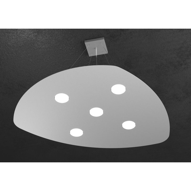 SHAPE SOSPENSIONE 5e2 LUCI IN METALLO BIANCO GRIGIO O SABBIA MODERNA LAMPADINE ATTACCO GX53 Top Light Illuminazione - Cristalens