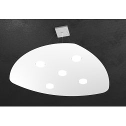 SHAPE SOSPENSIONE 5e2 LUCI IN METALLO BIANCO GRIGIO O SABBIA MODERNA LAMPADINE ATTACCO GX53 Top Light Illuminazione - Cristalens 2