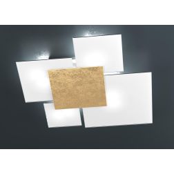 UPGRADE PLAFONIERA MEDIA IN VETRO BIANCO CON PIASTRA CENTRALE IN METALLO IN 8 COLORI Top Light Illuminazione - Cristalensi Shop 