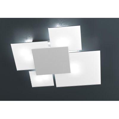UPGRADE PLAFONIERA MEDIA IN VETRO BIANCO CON PIASTRA CENTRALE IN METALLO IN 8 COLORI Top Light Illuminazione - Cristalensi Shop 