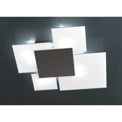 UPGRADE PLAFONIERA MEDIA IN VETRO BIANCO CON PIASTRA CENTRALE IN METALLO IN 8 COLORI Top Light Illuminazione - Cristalensi Shop 