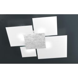 UPGRADE PLAFONIERA GRANDE IN VETRO BIANCO CON PIASTRA CENTRALE IN METALLO IN 8 COLORI Top Light Illuminazione - Cristalensi Shop