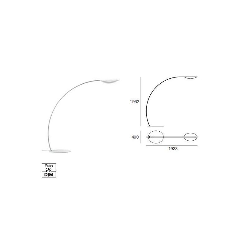 DIPHY PIANTANA AD ARCO LINEA LIGHT LED 30W DIMMERABILE PUSH LAMPADA DA TERRA STILNOVO MA&DE - Cristalensi Shop Online