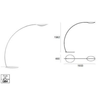 DIPHY PIANTANA AD ARCO LINEA LIGHT LED 30W DIMMERABILE PUSH LAMPADA DA TERRA STILNOVO MA&DE - Cristalensi Shop Online