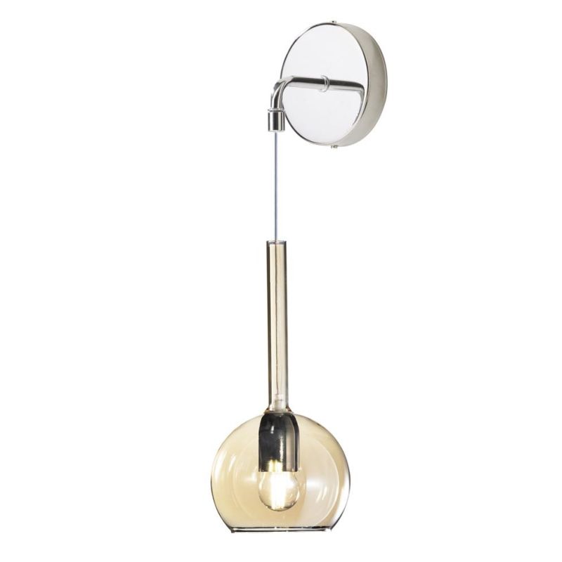 FUTURE APPLIQUE DA PARETE IN METALLO CROMATO O BIANCO CON SFERA 18CM IN VETRO CON 5 FINITURE COLORE Top Light Illuminazione - Cr