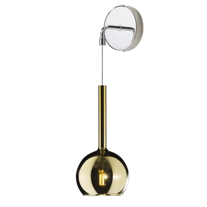 FUTURE APPLIQUE DA PARETE IN METALLO CROMATO O BIANCO CON SFERA 18CM IN VETRO CON 5 FINITURE COLORE Top Light Illuminazione - Cr