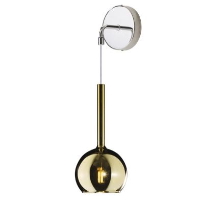 FUTURE APPLIQUE DA PARETE IN METALLO CROMATO O BIANCO CON SFERA 18CM IN VETRO CON 5 FINITURE COLORE Top Light Illuminazione - Cr