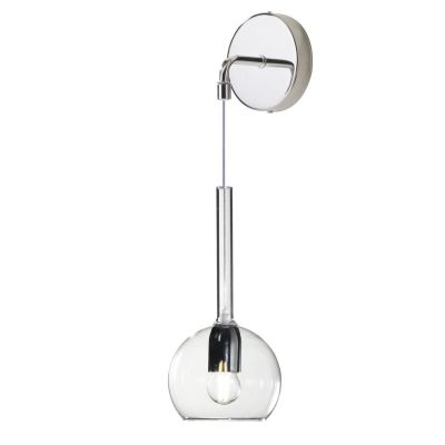 FUTURE APPLIQUE DA PARETE IN METALLO CROMATO O BIANCO CON SFERA 18CM IN VETRO CON 5 FINITURE COLORE Top Light Illuminazione - Cr