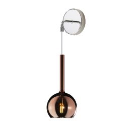 FUTURE APPLIQUE DA PARETE IN METALLO CROMATO O BIANCO CON SFERA 18CM IN VETRO CON 5 FINITURE COLORE Top Light Illuminazione - Cr 2