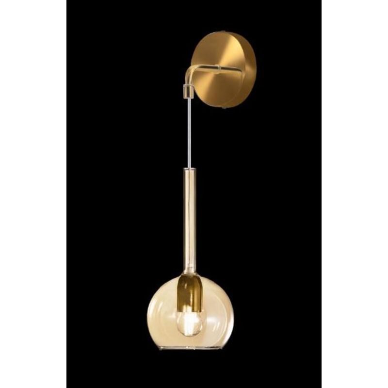 FUTURE APPLIQUE IN METALLO FINITURA OTTONE CON SFERA 18CM IN VETRO CON 5 FINITURE COLORE Top Light Illuminazione - Cristalensi S