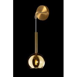 FUTURE APPLIQUE IN METALLO FINITURA OTTONE CON SFERA 18CM IN VETRO CON 5 FINITURE COLORE Top Light Illuminazione - Cristalensi S