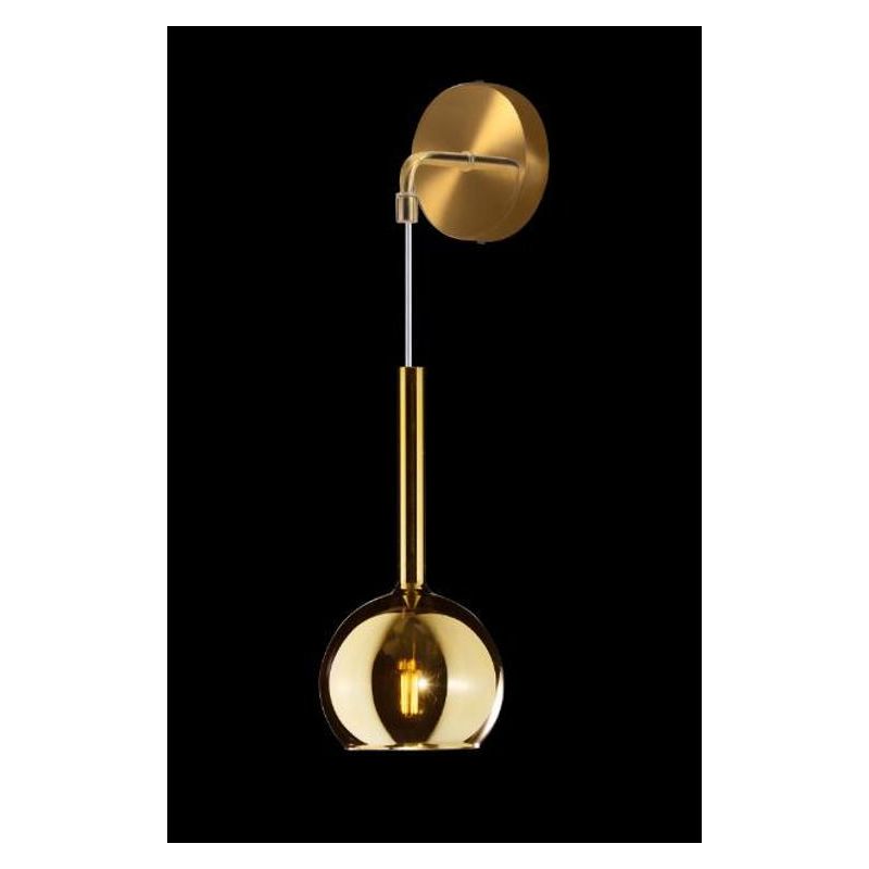 FUTURE APPLIQUE IN METALLO FINITURA OTTONE CON SFERA 18CM IN VETRO CON 5 FINITURE COLORE Top Light Illuminazione - Cristalensi S
