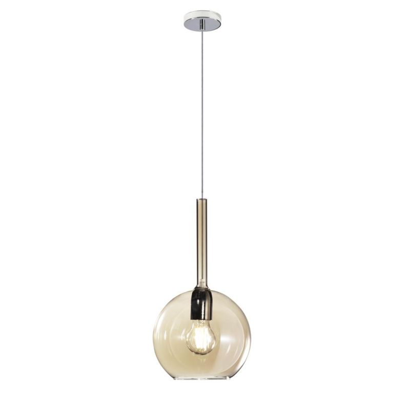 FUTURE SOSPENSIONE SINGOLA IN METALLO CROMO O BIANCO CON SFERA 20CM IN VETRO 5 FINITURE COLORE Top Light Illuminazione - Cristal