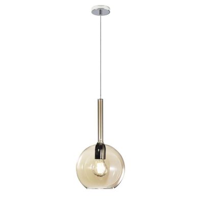 FUTURE SOSPENSIONE SINGOLA IN METALLO CROMO O BIANCO CON SFERA 20CM IN VETRO 5 FINITURE COLORE Top Light Illuminazione - Cristal