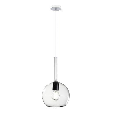 FUTURE SOSPENSIONE SINGOLA IN METALLO CROMO O BIANCO CON SFERA 20CM IN VETRO 5 FINITURE COLORE Top Light Illuminazione - Cristal