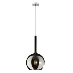 FUTURE SOSPENSIONE SINGOLA IN METALLO CROMO O BIANCO CON SFERA 20CM IN VETRO 5 FINITURE COLORE Top Light Illuminazione - Cristal