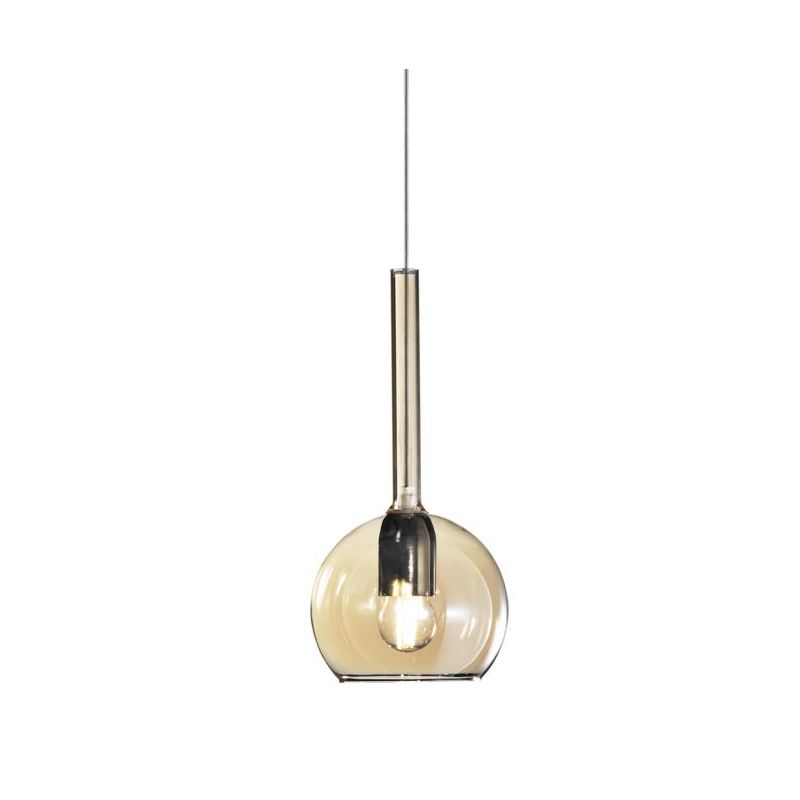 FUTURE SOSPENSIONE SINGOLA IN METALLO CROMO O BIANCO CON SFERA 15CM IN VETRO 5 FINITURE COLORE Top Light Illuminazione - Cristal