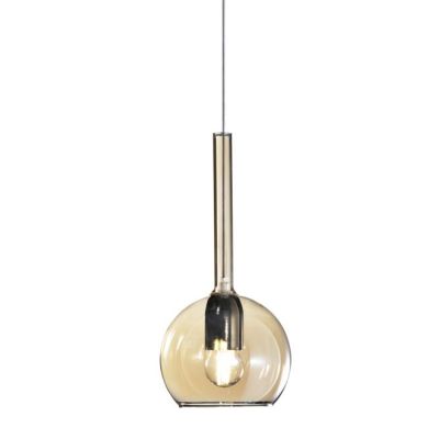 FUTURE SOSPENSIONE SINGOLA IN METALLO CROMO O BIANCO CON SFERA 15CM IN VETRO 5 FINITURE COLORE Top Light Illuminazione - Cristal