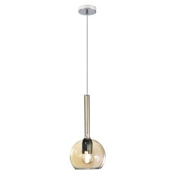 FUTURE SOSPENSIONE SINGOLA IN METALLO CROMO O BIANCO CON SFERA 15CM IN VETRO 5 FINITURE COLORE Top Light Illuminazione - Cristal