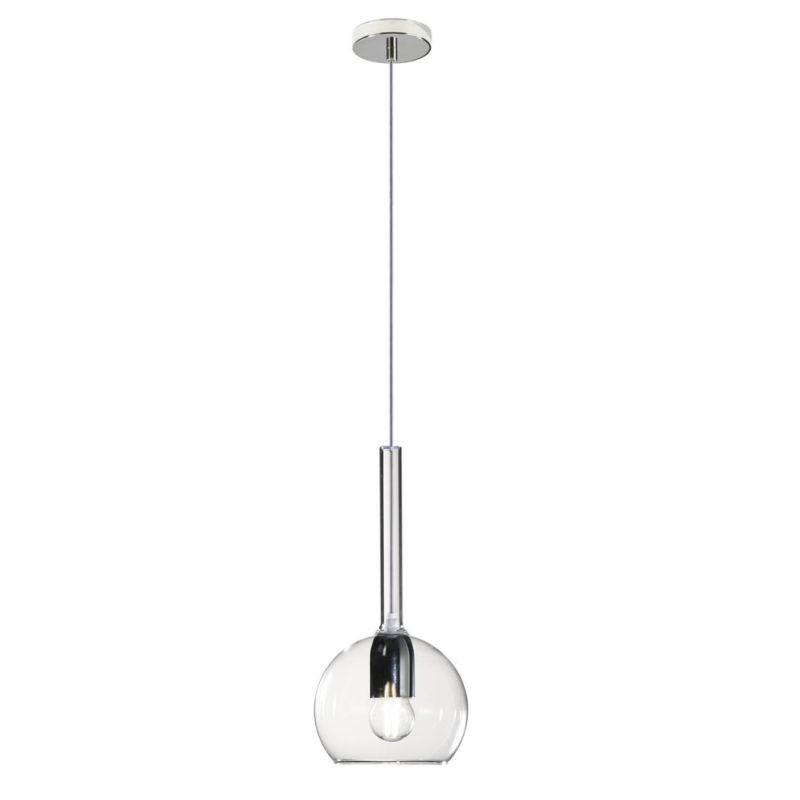 FUTURE SOSPENSIONE SINGOLA IN METALLO CROMO O BIANCO CON SFERA 15CM IN VETRO 5 FINITURE COLORE Top Light Illuminazione - Cristal