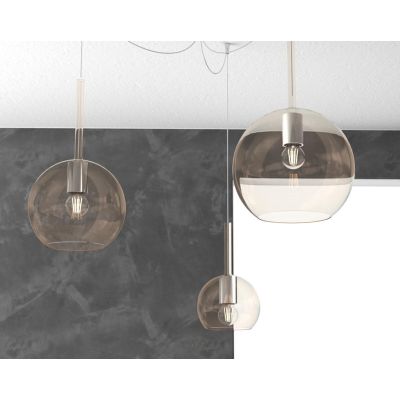 FUTURE SOSPENSIONE CON DECENTRO FINITURA CROMO CON 3 DIFFUSORI A SFERA IN VETRO COLORATO Top Light Illuminazione - Cristalensi S