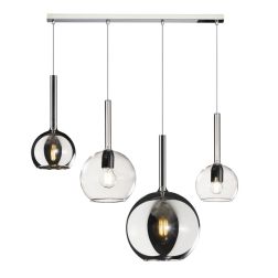 FUTURE SOSPENSIONE IN METALLO FINITURA CROMO CON 4 DIFFUSORI A SFERA REALIZZATI IN VETRO COLORATO Top Light Illuminazione - Cris 2