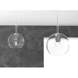 FUTURE SOSPENSIONE CON DECENTRO FINITURA OTTONE CON 2 DIFFUSORI A SFERA IN VETRO COLORATO Top Light Illuminazione - Cristalensi  2