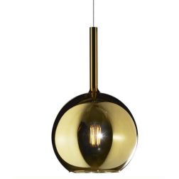 FUTURE SOSPENSIONE SINGOLA IN FINITURA OTTONE CON SFERA 25CM IN VETRO CON 5 FINITURE COLORE Top Light Illuminazione - Cristalens