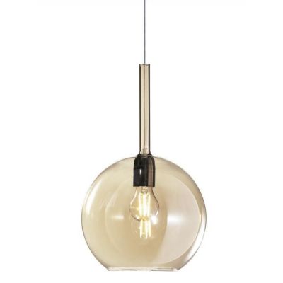 FUTURE SOSPENSIONE SINGOLA IN FINITURA OTTONE CON SFERA 25CM IN VETRO CON 5 FINITURE COLORE Top Light Illuminazione - Cristalens
