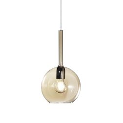 FUTURE SOSPENSIONE SINGOLA IN METALLO FINITURA OTTONE CON SFERA 20CM IN VETRO 5 FINITURE COLORE Top Light Illuminazione - Crista 2