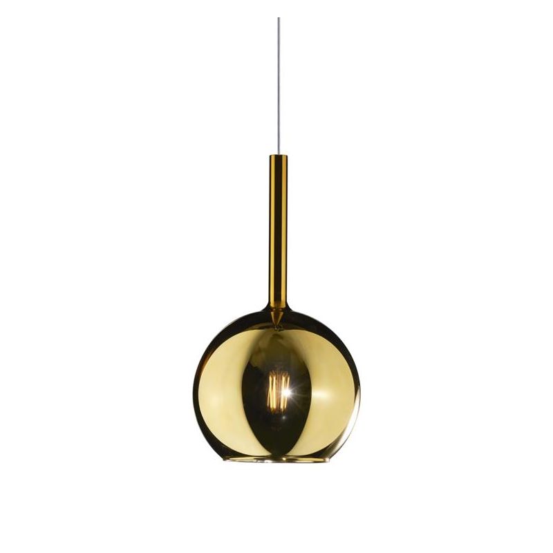 FUTURE SOSPENSIONE SINGOLA IN METALLO FINITURA OTTONE CON SFERA 20CM IN VETRO 5 FINITURE COLORE Top Light Illuminazione - Crista