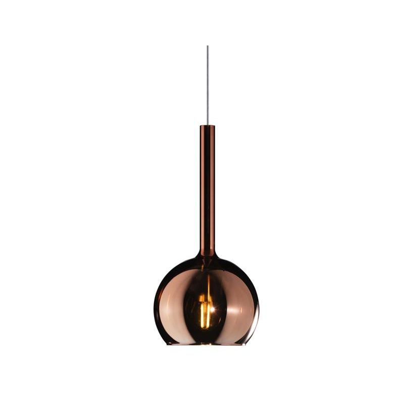 FUTURE SOSPENSIONE SINGOLA IN METALLO FINITURA OTTONE CON SFERA 15CM IN VETRO 5 FINITURE COLORE Top Light Illuminazione - Crista