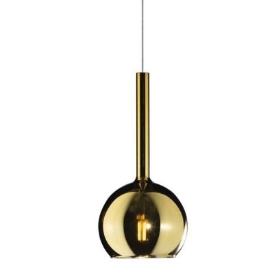 FUTURE SOSPENSIONE SINGOLA IN METALLO FINITURA OTTONE CON SFERA 15CM IN VETRO 5 FINITURE COLORE Top Light Illuminazione - Crista