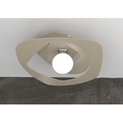 WARPED PLAFONIERA MODERNA D50 IN METALLO APERTO BIANCO GRIGIO O SABBIA LAMPADINA ATTACCO E27 Top Light Illuminazione - Cristalen