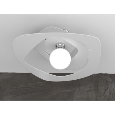 WARPED PLAFONIERA MODERNA D50 IN METALLO APERTO BIANCO GRIGIO O SABBIA LAMPADINA ATTACCO E27 Top Light Illuminazione - Cristalen