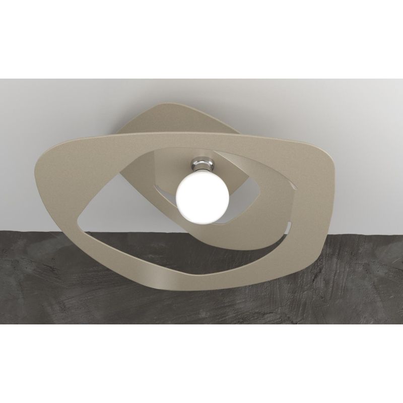 WARPED PLAFONIERA MODERNA D65 IN METALLO APERTO BIANCO GRIGIO O SABBIA LAMPADINA ATTACCO E27 Top Light Illuminazione - Cristalen